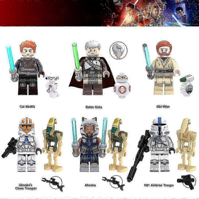 6pcs/set Star Wars Minifigure Building Blocks Assembled Action Figures Toys For Kids Gifts