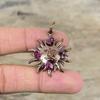 Pink Tourmaline Rough Pendant Electroformed Copper Pendant Sun Face Pendant Handmade Electroformed Jewelry Gemstone Pendant Gift For Wedding