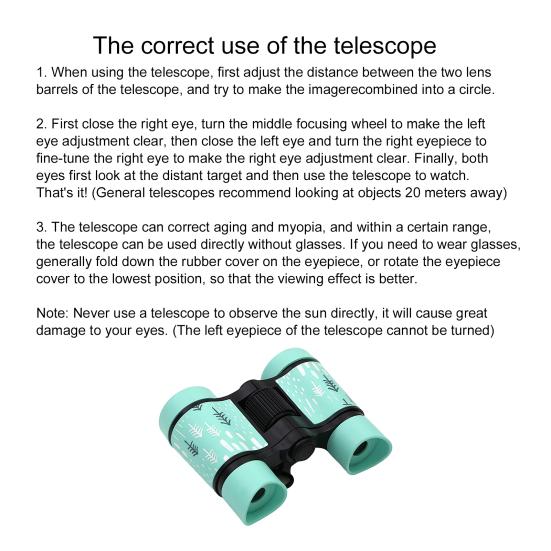 Kids Binoculars Cognitive Ability Anti Slip Vibrant Color High-Resolution Small Telescope Toy