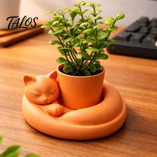 Mini Flower Pot Decor 3D Printed Succulents Planter, Creative with Artistic Sculptural Design, Desktop Plant Small Desk for Office Bedroom Shelf, Gift