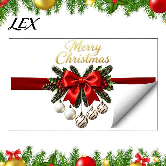 Waterproof Christmas Wall Art Gold Merry Window Clings, Decorative PVC Decals for Holiday Bows Windows Home Glass Decor, Removable Stickers Storefront