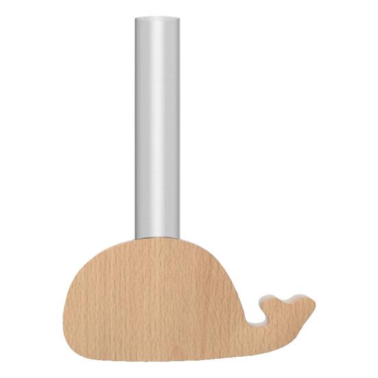 Fridge Magnet Vase Clear Glass Tube Vase with Wooden Base Magnetic