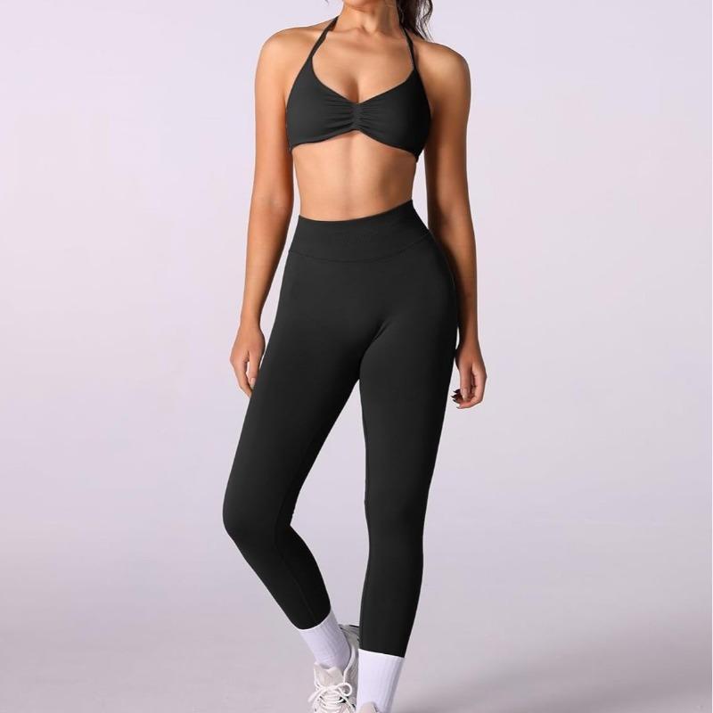 New High Waist Fitness Hip Lift Nude Tight High Elastic Yoga Trousers Sports Suit Women