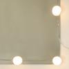LED Makeup Table with 2 Cabinets White Wood Based Material