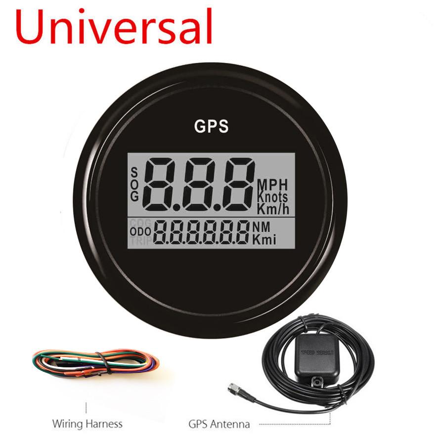 52mm Car Marine GPS Speedometer Waterproof 7 Color Backlight Anti-fog 0-999 Knot