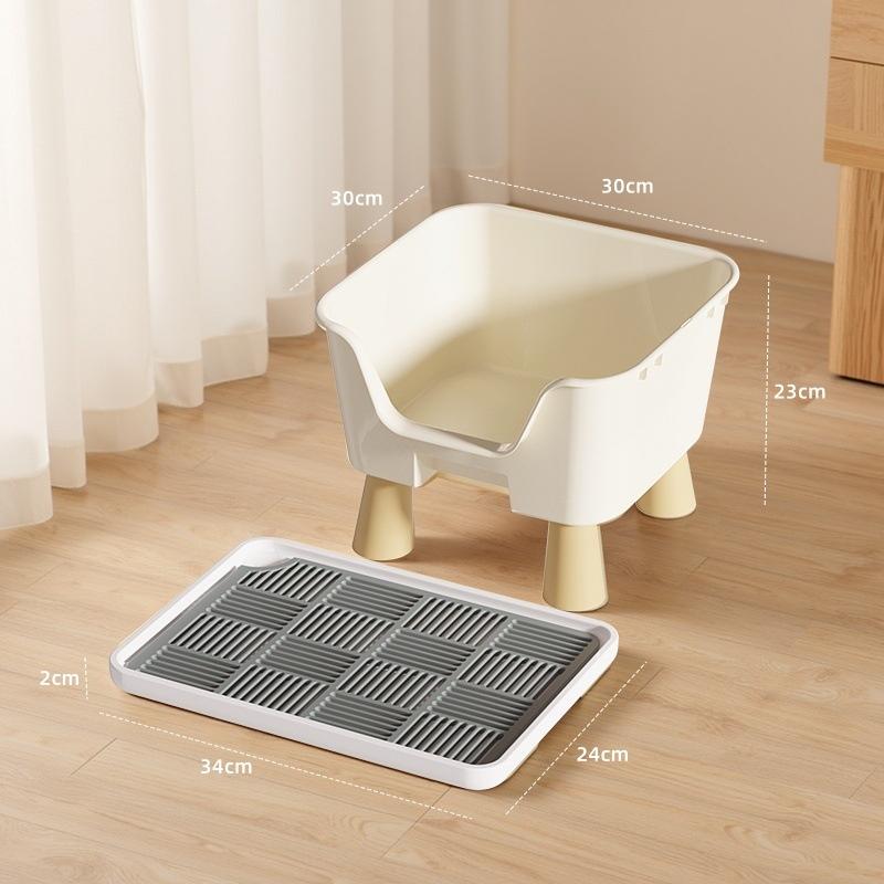 Простой полузакрытый лоток для кошачьего туалета большой вместимости с защитой от брызг и увеличенной высотой, уборочный таз, товары для питомцев