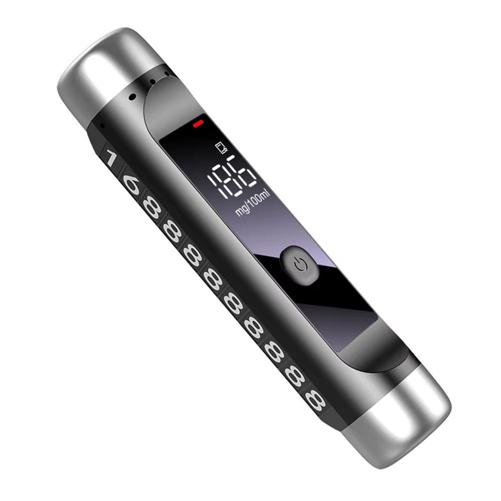 Алкотестер + Временная парковочная табличка с номером + Стеклобой + Дыхательный электронный цифровой алкотестер с выдуванием + Портативный детектор алкоголя + Светодиодный дисплей