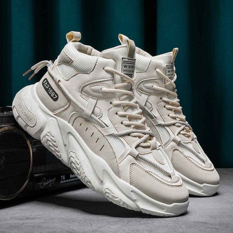 High Top Sneakers for Men Winter New Korean Version Sport Shoes Male Casual All-match Dad Shoes Outdoor Non-slip Running Shoes