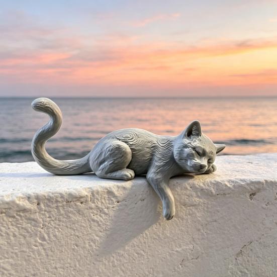 Фигурка ленивого спящего кота 3D-печать Мягкая Милая Настольное украшение Моделирование Настольное украшение для крепления на монитор