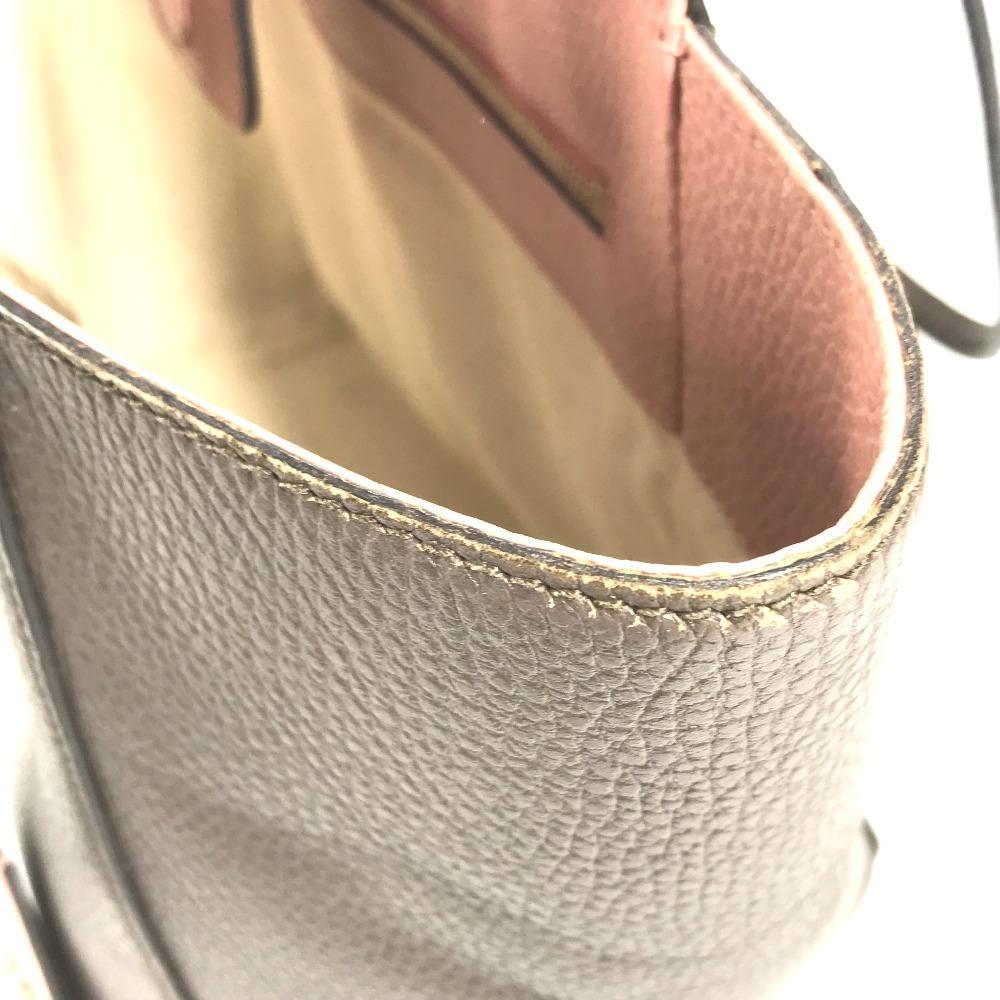 Gucci 354408 Двухцветная сумка-тоут на ремне через плечо Кожаная серо-розовая