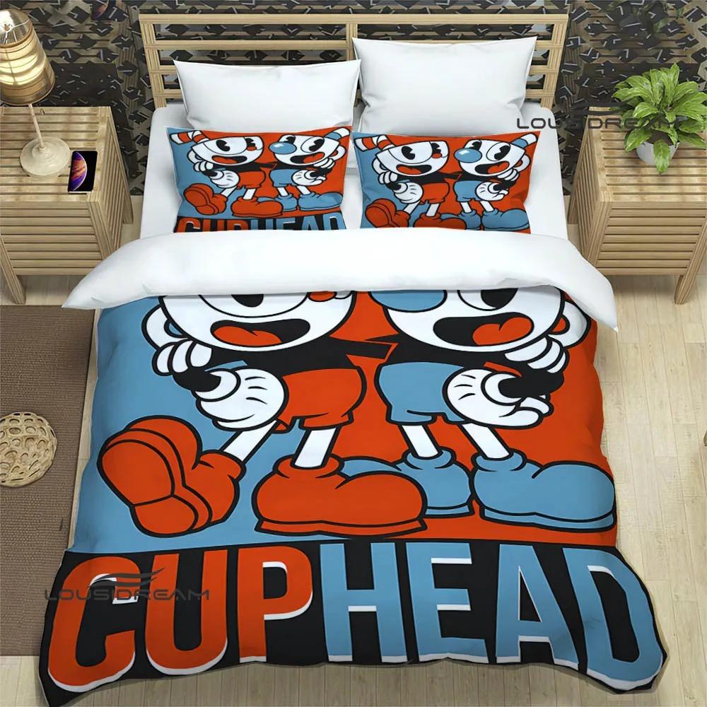 Cuphead Cartoon Printed Bedding Sets Exquisite Bed Supplies Set Duvet Cover Bed Comforter Set Bedding Luxury Birthday Gift