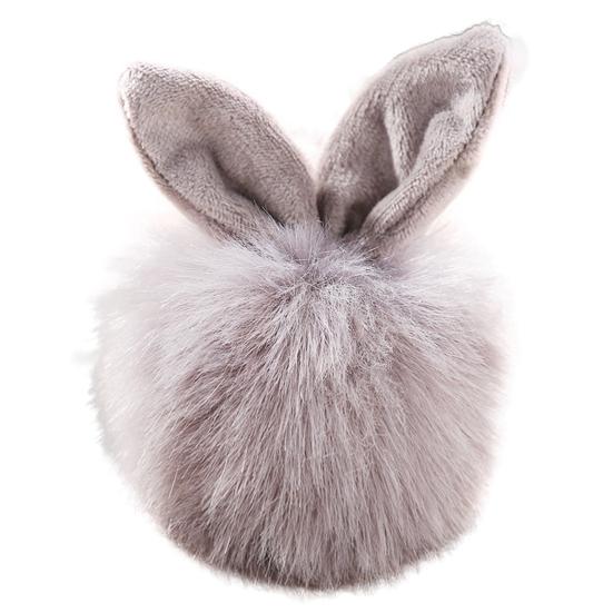 Cute Faux Fur Rabbit Ear Soft Pom Pom Ball Key Ring Chain Keychain Bag Decor