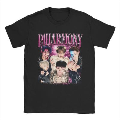 Мужская Женская P1harmony Группа Музыка P1H Футболка 100% Хлопок Одежда Забавная Футболка с Коротким Рукавом и Круглым Вырезом Идея для Подарка Футболки