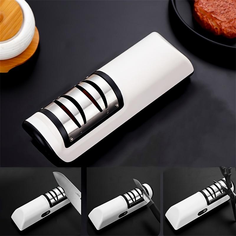 USB-автоматическая электрическая точилка из нержавеющей стали с противоскользящим дном, быстрый и эффективный инструмент для заточки кухни