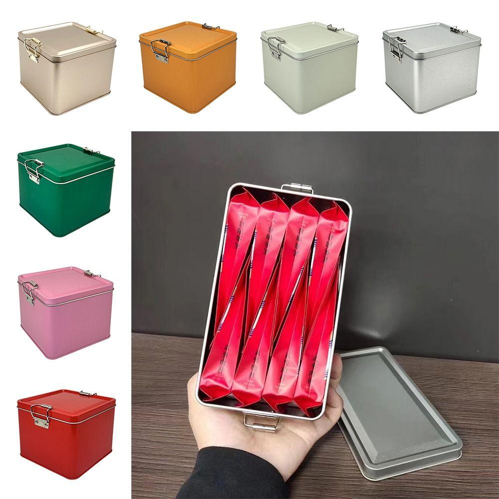 120*120*95мм Металлическая коробка для хранения Разноцветная конфетница Прочная защелка Жестяная коробка Контейнер для денег