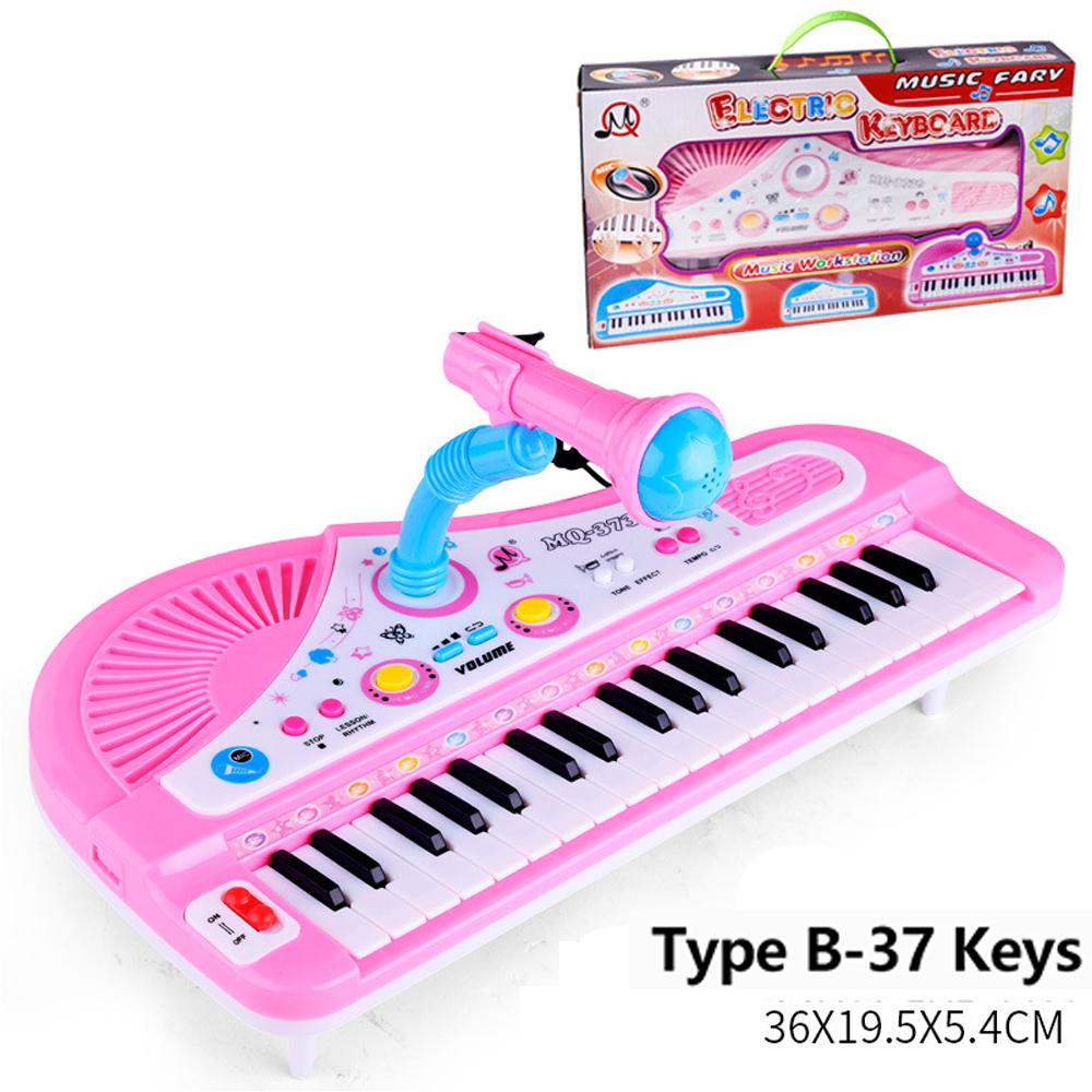 Chriyungel Kids Electronic Piano Keyboard with Microphone 61 / 37 Keys Organ Musical Instrument Toy Gift for Child Beginners