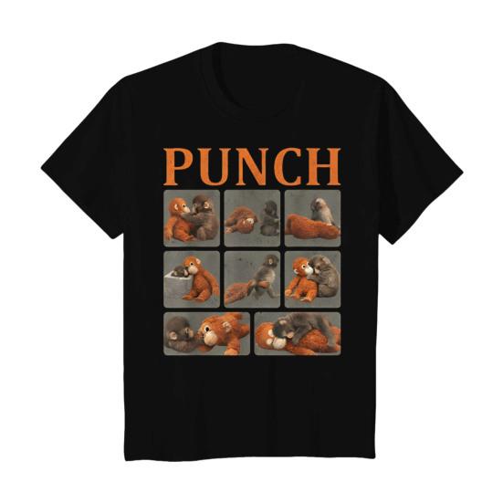 Мужская футболка Punch Monkey Шея Короткий рукав Узор Круглый Пуловер Топы Эластичная посадка Однотонный