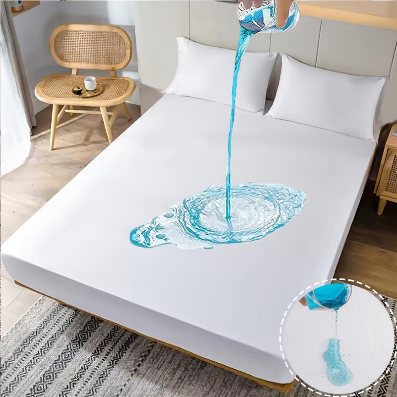 Комплект водонепроницаемых простыней из 3 предметов, однотонный, влагостойкий, пылезащитный, нескользящий протектор для матраса, мягкий и удобный постельный комплект, простыня с глубоким карманом