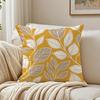 Neutral Line Leaf Botanical Pillow Case Organic Short Plush Cushion Covers Breathable Washable WrinkleResistant