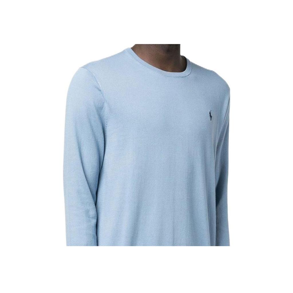 Polo Ralph Lauren Logo Вышитый однотонный повседневный свитшот Мужской свитшот Синий 710890558-004