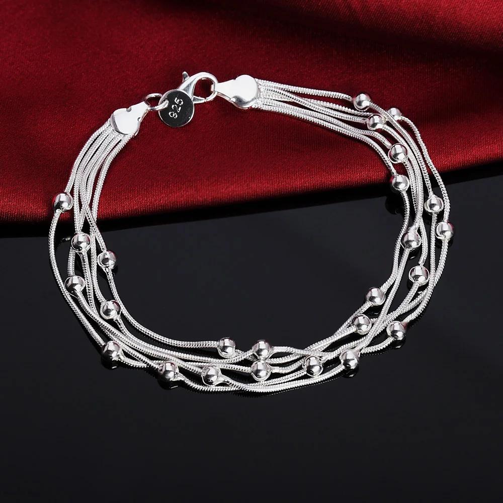 Fine Noble Sterling Solid Chain Bracelet For Women Men Charm Party Gift Wedding Party Fashion Jewelry