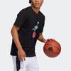 adidas Футболки Мужские Черные С Круглым Вырезом Умеренный Прямой Крой GE4486