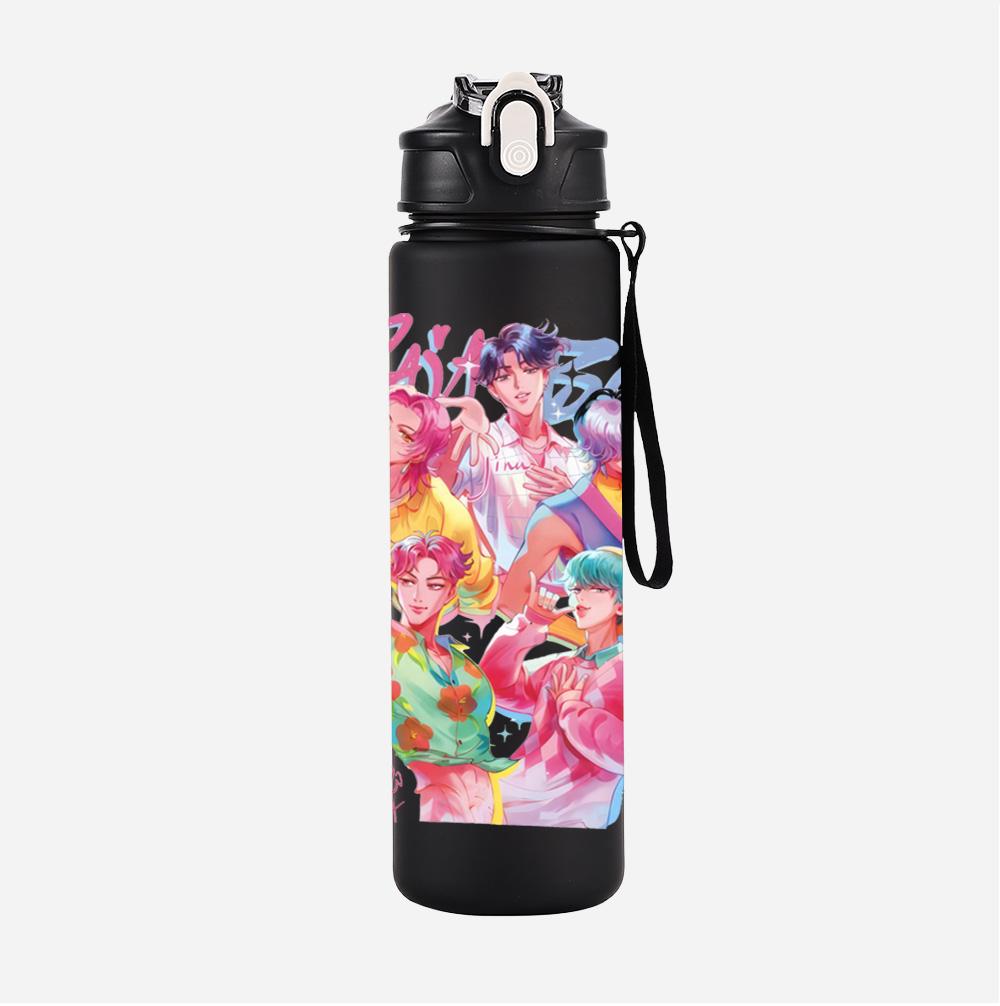 750Ml Water Bottler K-Pop Demon Hunters Printed Character Water Cup Large Capacity Outdoor Portable Rope Drinking Bottle for Boy Girl Gift