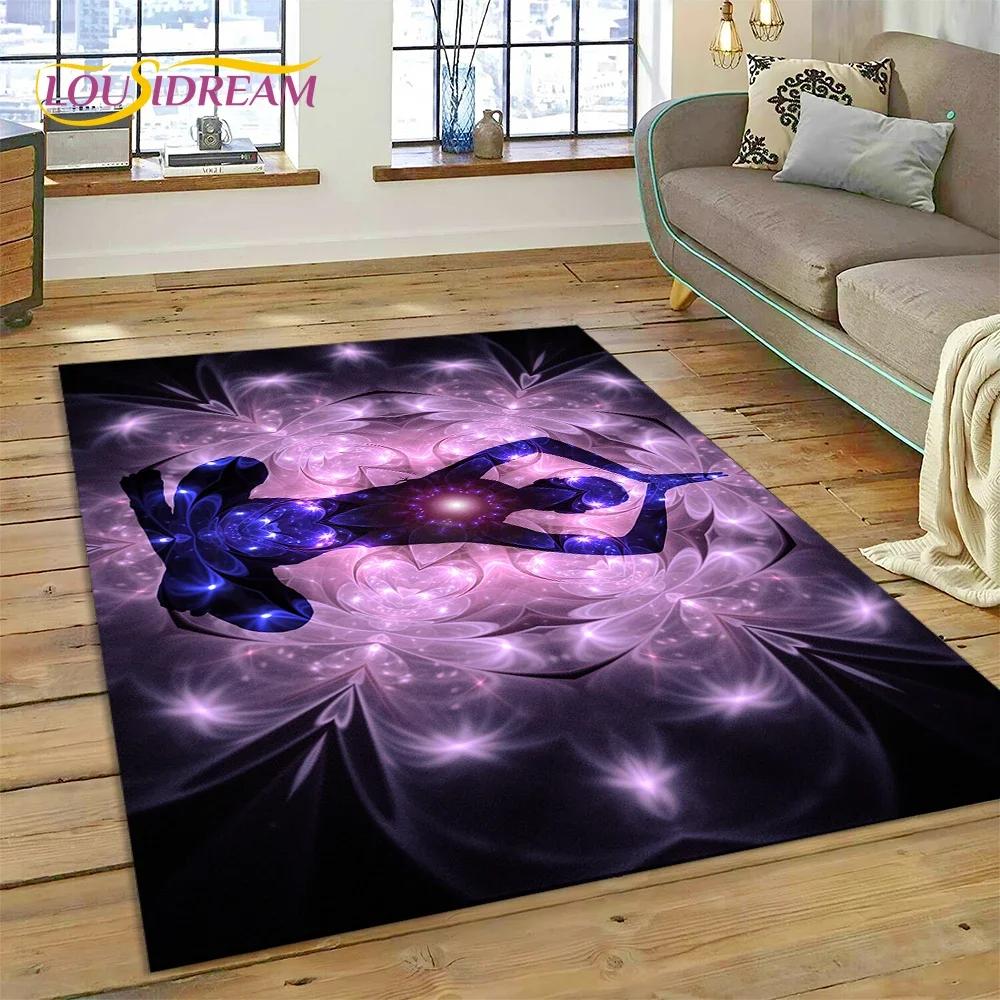 3D ковер для йоги, медитации, Радуги, 7 чакр, ковер для спальни, гостиной, домашний диван, украшение, детская игра, большой декор, напольный коврик