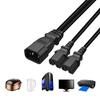 IEC 320 C14 3Pin Male To IEC 320 2xC15 Female Power Cable Splitter for Laptops Notebook Power Adapters