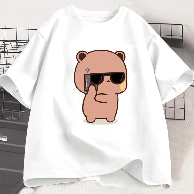 Парная футболка Bubu Dudu Panda is Spy Love Activity Милая парная футболка из хлопка Подарок на День святого Валентина для женщин