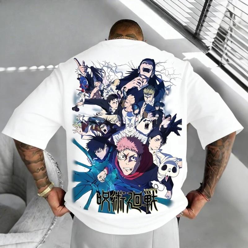 Jujutsu Kaisen Харадзюку Итадори Юдзи Мужская и Женская 2026 Новая Летняя Винтажная Футболка Женская Уличная Одежда Повседневная Футболка с Коротким Рукавом