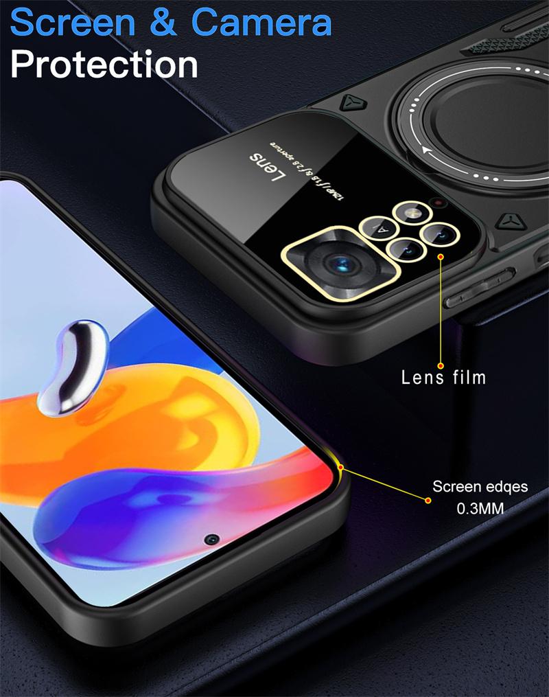 For Redmi Note11 Pro 11Pro Case Magnetic Ring Bracket Bumper Armor Phone Cases for Xiaomi Redmi Note 11 11S 4G Back Cover