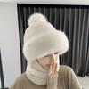 Зимний ветрозащитный теплый утолщенный шарф с защитой шеи, милые шапки с защитой ушей, двухслойная шапка для защиты ушей, холодная шапка для езды