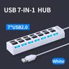 USB HUB 2.0 4/7-портовый несколько расширителей Концентратор USB 2.0 с переключателем Мульти USB-разветвитель Использование адаптера питания Компьютерные аксессуары