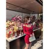 Fashion Sexy Spice Girl Lapel Long Sleeve Dress Women's Spring Design Sense Slim Skinny Versatile Hip Wrap Short Skirt