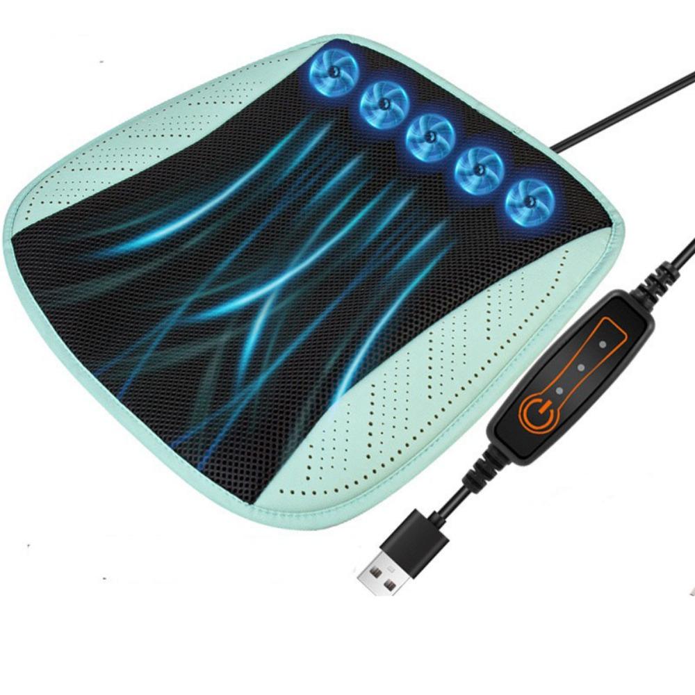 with 8/5 USB Fans Car Ice Silk Seat Cushion Fast Blowing Car Seat Cooling Pad Office Chairs