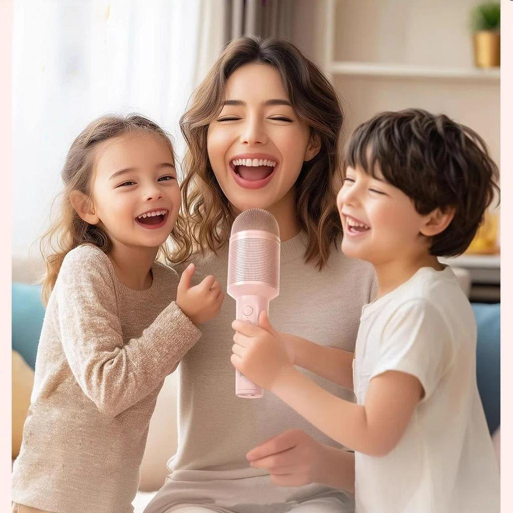 soaiy Microphone Speaker All-In Wireless Bluetooth, Portable Handheld Karaoke Microphone, MC8MAX Pink