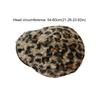 Pu Leather Brim Baseball Cap Y2K Women Leopard Print Hat Retro Lamb Wool Berets