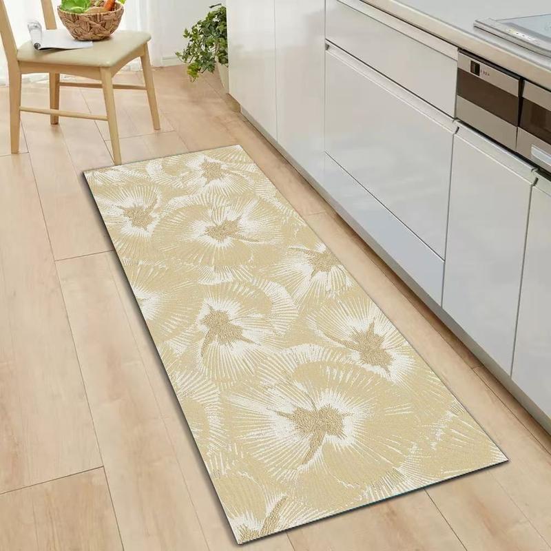 Golden Floral Corridor Carpet Anti-slip Nordic Style Narrow Long Floor Mat for Hallway Entryway Home Decor