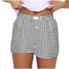 2024 Women's Casual High Waist Plaid Shorts – Comfortable, Loose, Wide-Leg Retro Style