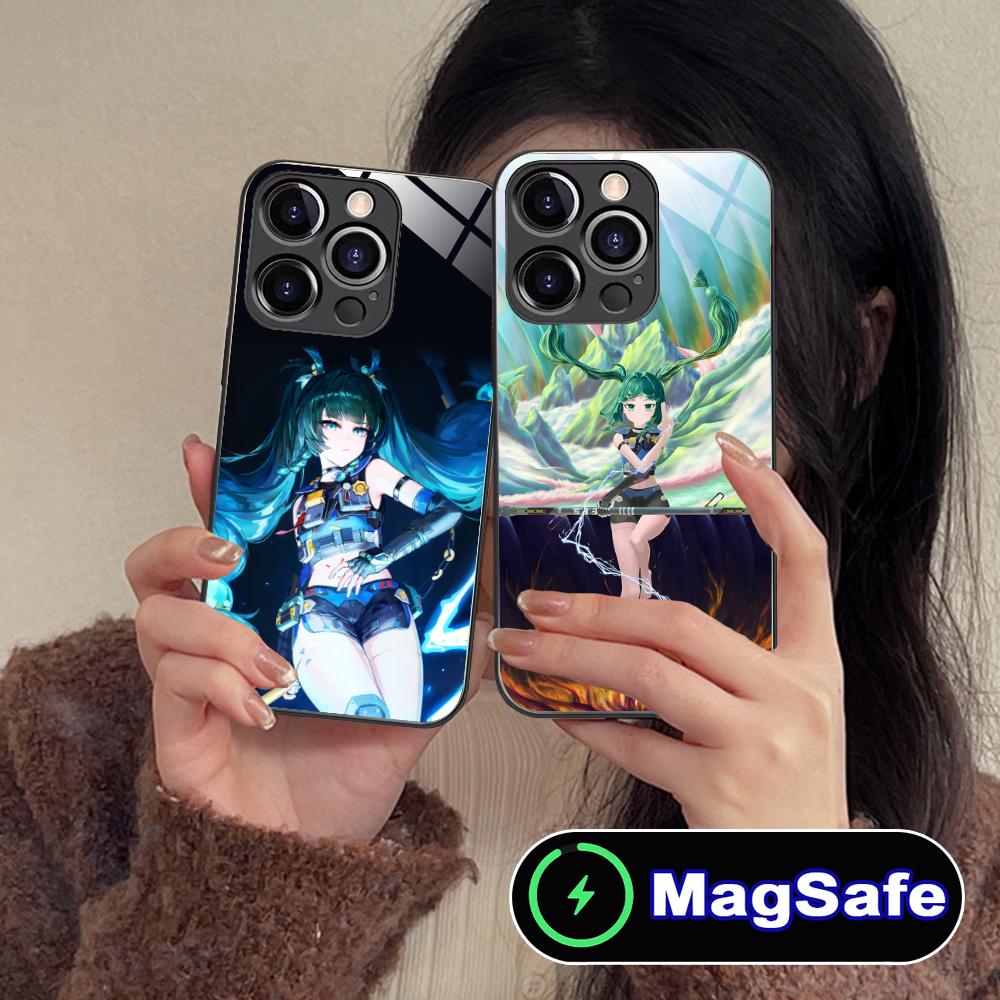 Чехол для телефона Zenless Zone Zero QingYi для iPhone 17 16 15 14 13 12 11 Air Pro Max Plus Mini MagSafe Стеклянная Цветная Крышка Чехол