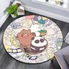 We Bare Bears Round Area Rug,Carpet Rug for Living Room Bedroom Sofa Playroom Decor,Non-slip Floor Mat