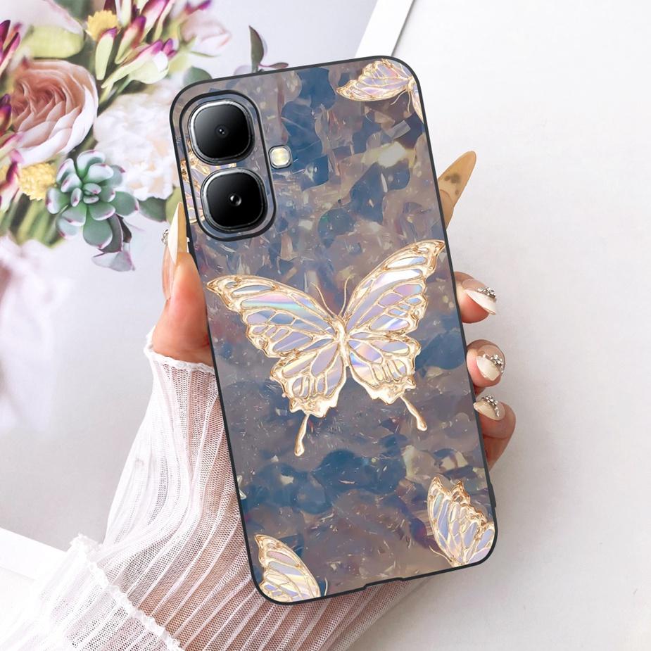 For Infinix Smart 20 Case X6840 X6840B Luxury Flowers Butterfly Painted Phone Cover Case For Infinix Smart 20 Smart20 Soft Shell