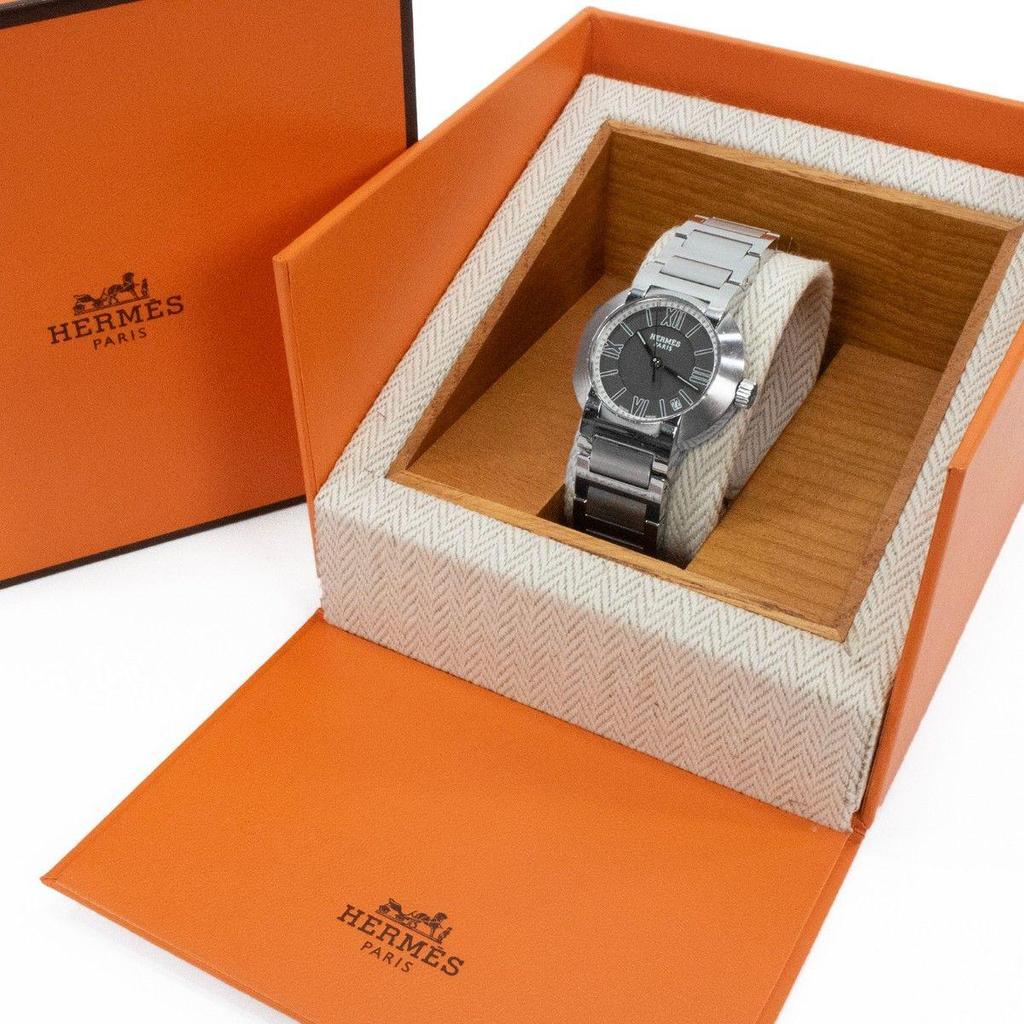 Б/у Рабочий item Hermes Часы Перезаряжаемые Авто Кварцевые Женские Nomade N01.210 Серый Серебристый Маленькие Стильные Красивые