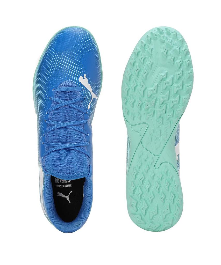 Футбольные бутсы Тренировочная обувь Future 7 Play TT 107943 2024 Цвет Hyperlink White см [Puma] Мужская Осень/Зима Синий/Мятный (01) +27,5