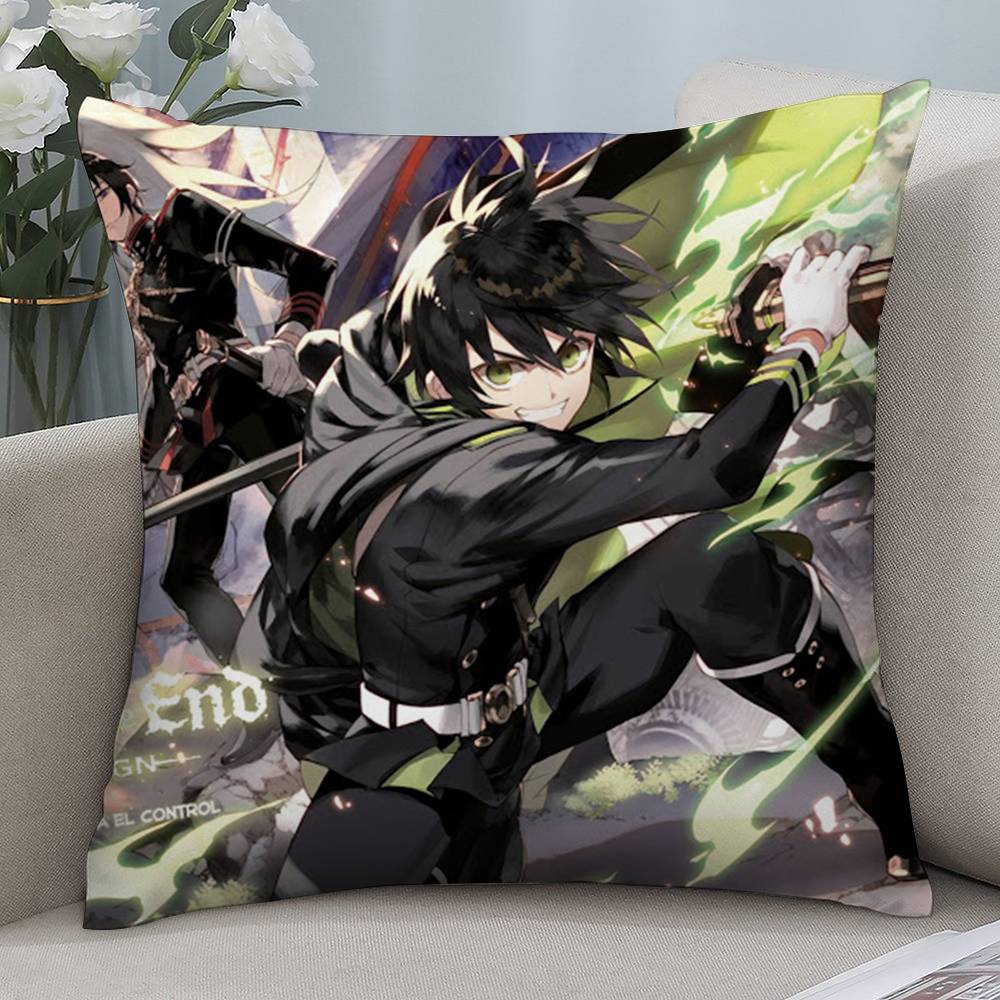 Аниме O-Owari No Seraph Наволочка Короткий Плюш Двусторонний Принт Квадратные Подушки-Пледы Декор для Дивана Домашние Подушки