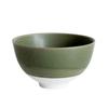 Tramparan Small Rice Bowl (Leaf Green), Mino Ware, for Children, Dishwasher and Microwave Safe