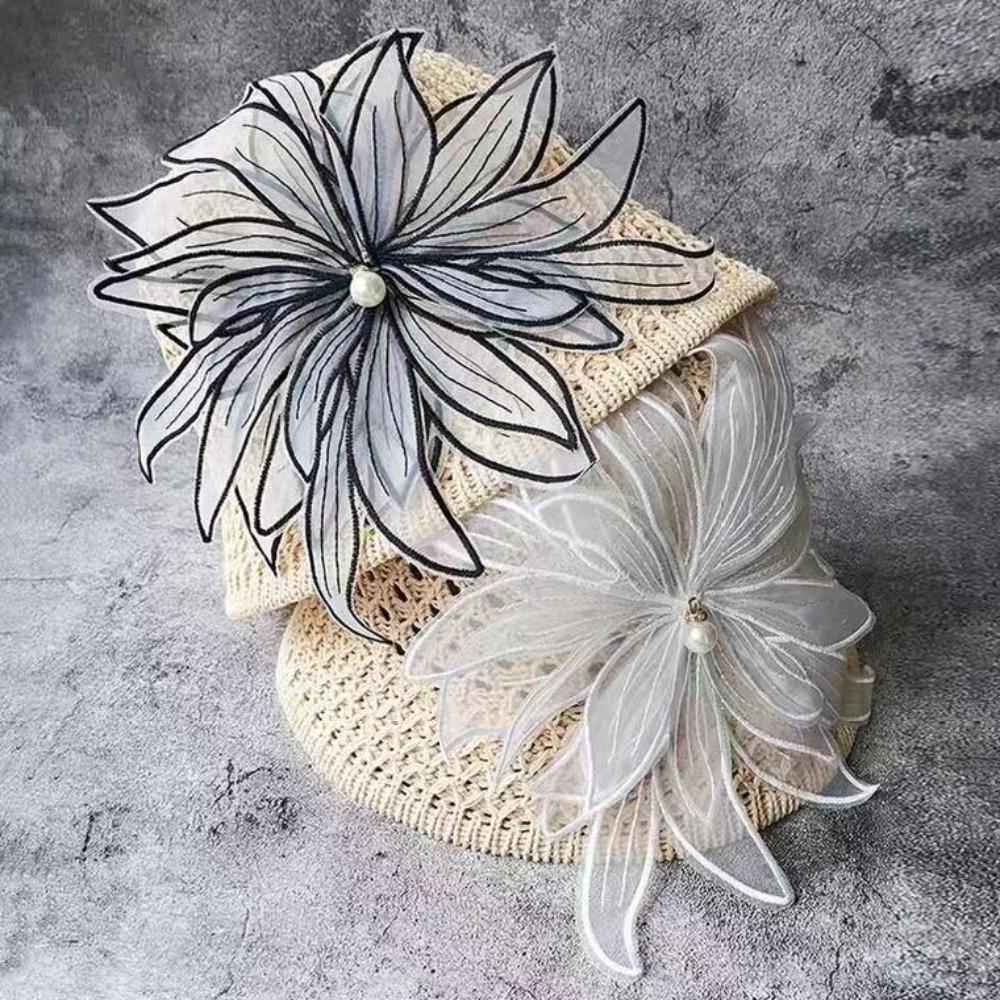 Dacron Handmade DIY Beading Flower Flower Shape Embroidered Flowers Women's Clothing Accessories