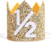 6 Months Happy Half Year Foil Balloons Banner 1/2 Birthday Hat Cap Crown for Baby Shower Boy Girl Birthday Party Decoration