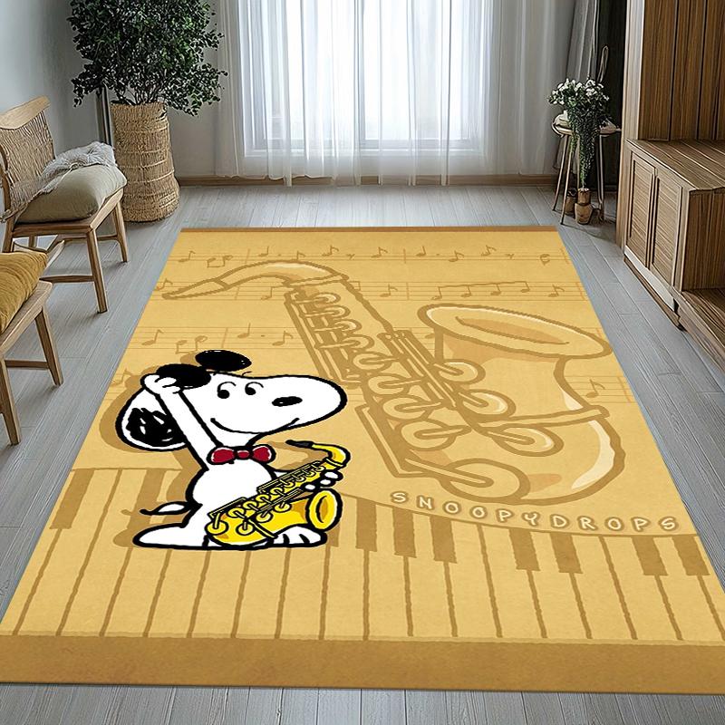Cute Snoopy Dog Cartoon Living Room Non-Slip Area Rug Soft Carpet for Bedroom Kids Playroom Sofa,Home Decor Doormat Gift